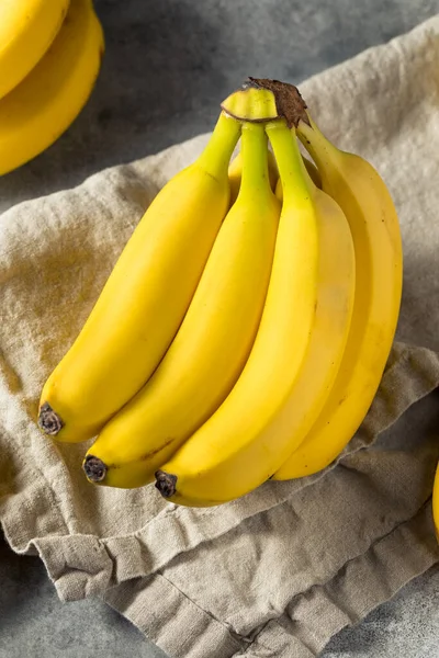 Manojo Plátano Amarillo Crudo Orgánico Listo Para Comer —  Fotos de Stock
