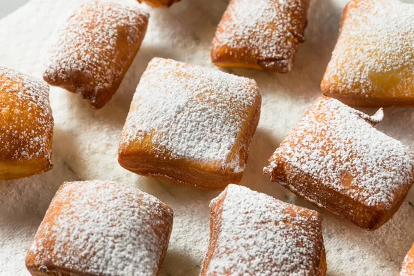 Beignets Franceses Caseros Nueva Orleans Con Azúcar Polvo — Foto de Stock