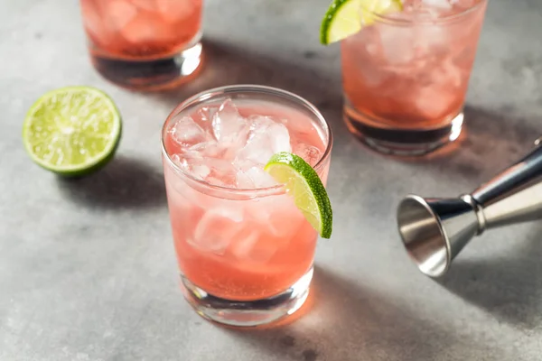 Boozy Uppfriskande Vodka Tranbär Cocktail Med Lime — Stockfoto