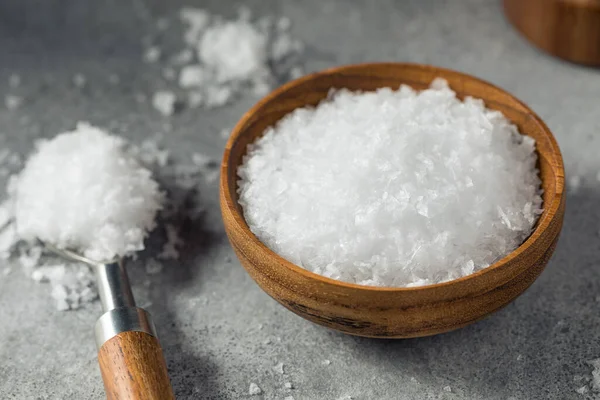 Biologisches Rohes Flakey Meersalz Einer Schüssel — Stockfoto