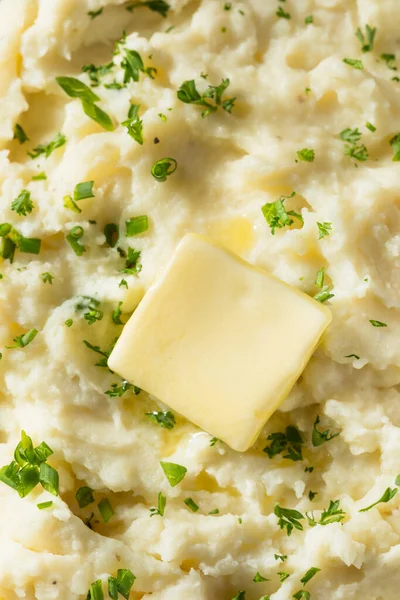 Homemade Creamy Mashed Potatoes Butter Parsley — Stock Photo, Image