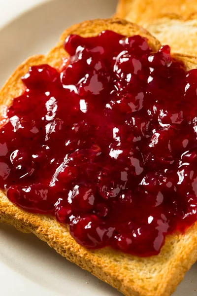 Domácí Berry Jam Toast Snídani — Stock fotografie