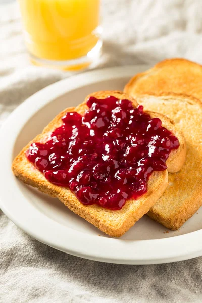 Domácí Berry Jam Toast Snídani — Stock fotografie