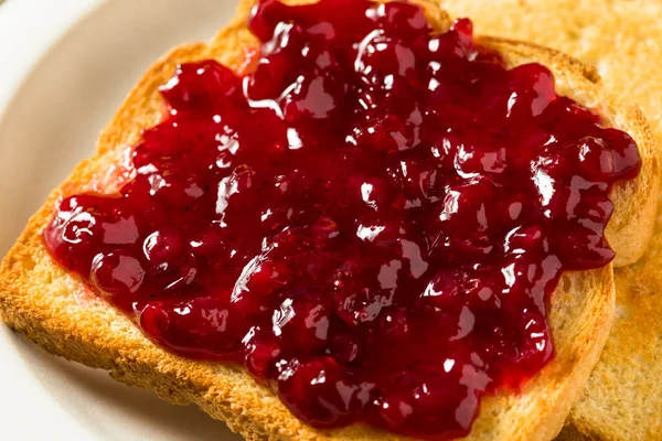 Homemade Berry Jam Toast Breakfast — Stock Photo, Image