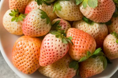 Organik Çiğ Pembe Pineberry Çilek Kasesi