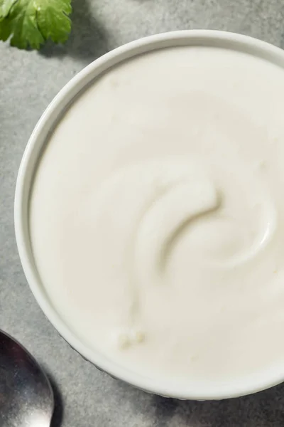 Hausgemachte Cremige Mexikanische Crema Dip Einer Schüssel — Stockfoto