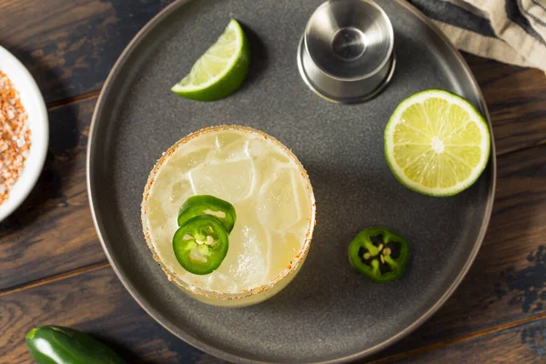 Pikantna Jalapeno Margarita Tequilą Limonką — Zdjęcie stockowe