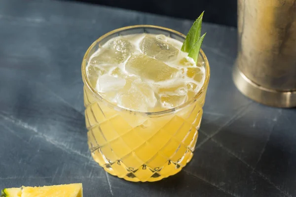 Homemade Boozy Pineapple Margarita Lime Tequila — стоковое фото