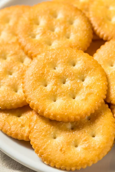 Biscoitos Redondos Crocantes Salgados Prontos Para Comer — Fotografia de Stock
