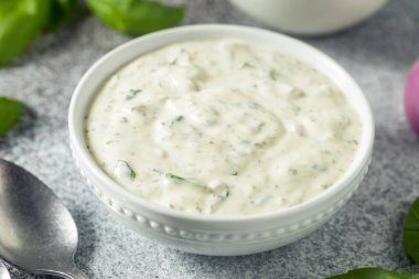 Homemade Green Goddess Salad Dressing with Basil Garlic and Herbs