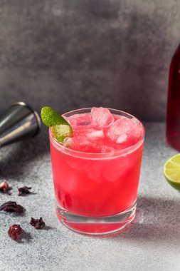 Soğuk Alkollü Cin Hibiscus Limonlu Ekşi Kokteyl