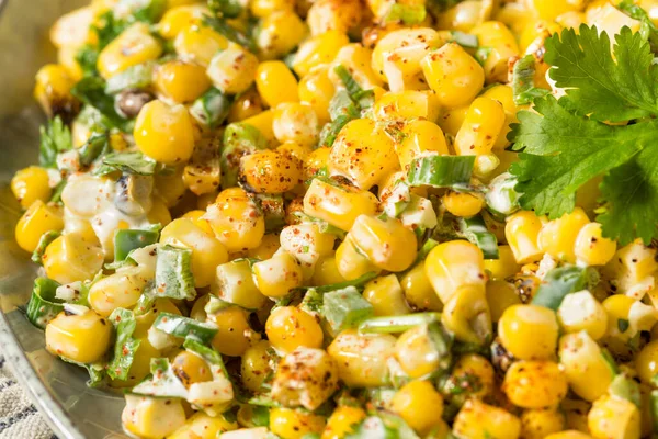 Homemade Mexican Street Corn Esquites Lime Chili — стоковое фото