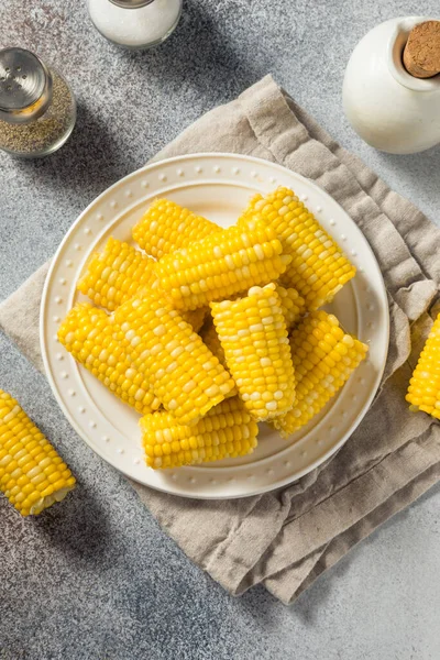 Homemade Steamed Sweet Corn Cob Butter — Stock Photo, Image
