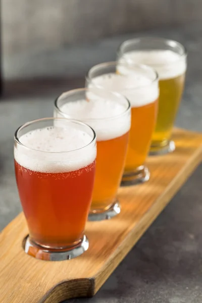 Cold Refreshing Sour Beer Flight Cocktail Nuts — Stock Photo, Image