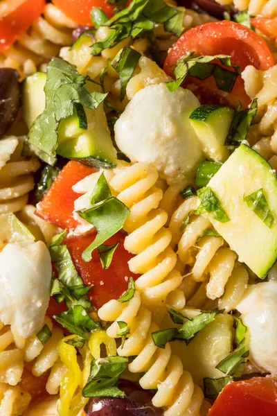 Insalata Pasta Fusilli Estiva Fatta Casa Con Formaggi Verdure — Foto Stock