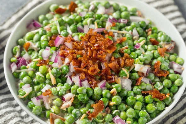 Salade Pois Bacon Été Maison Avec Mayo Fromage — Photo