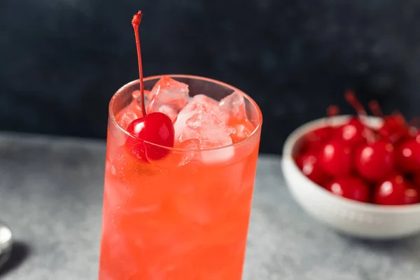 Boozy Refreshing Dirty Shirley Cocktail Cherry Soda Vodka — Stock Photo, Image