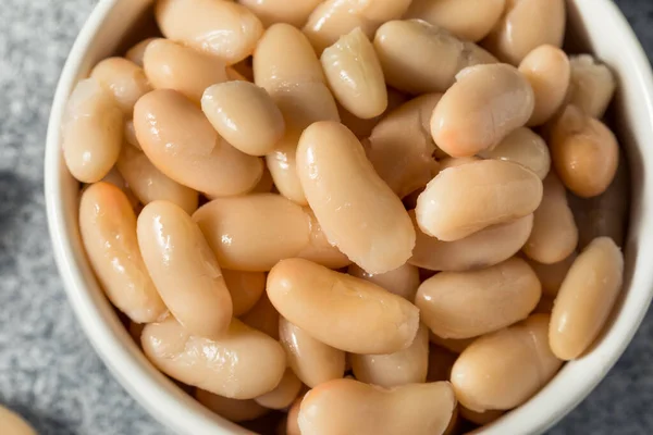 碗中的生有机白罐头豆 — 图库照片