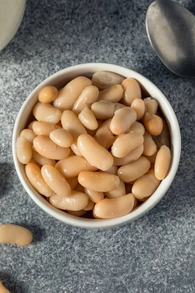 碗中的生有机白罐头豆 — 图库照片