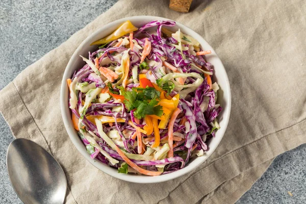 Homemade Organic Coleslaw Salad Cabbage Carrots — Stockfoto