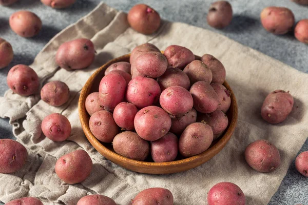 Patatas Ecológicas Rojas Tazón Listo Para Cocinar — Foto de Stock