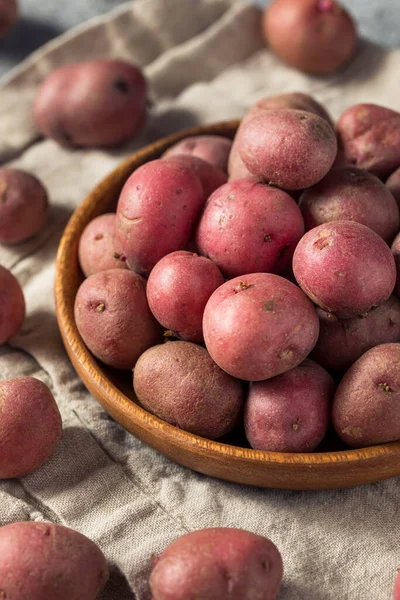 Patatas Ecológicas Rojas Tazón Listo Para Cocinar — Foto de Stock