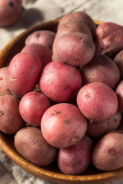 Red Organic Potatoes Bowl Ready Cook — Stock Photo, Image