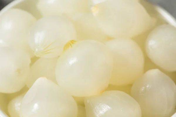 Organic White Cocktail Onions Vinegar Sauce — Stock Photo, Image