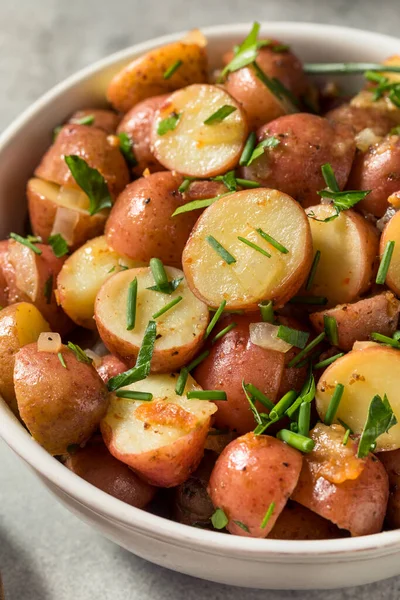 Yapımı Alman Patates Salatası Bitki Hardallı — Stok fotoğraf