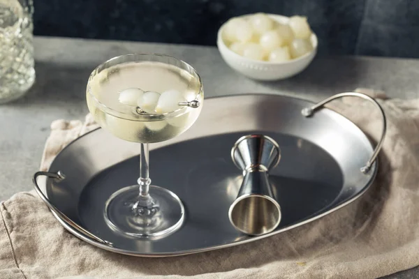 Boozy Refreshing Gin Gibson Martini Dans Verre Coupé — Photo