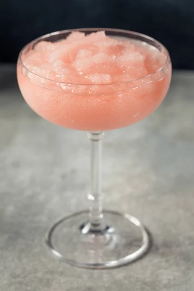 Homemade Boozy Frozen Rose Frose Slushie Coupe Glass — 스톡 사진