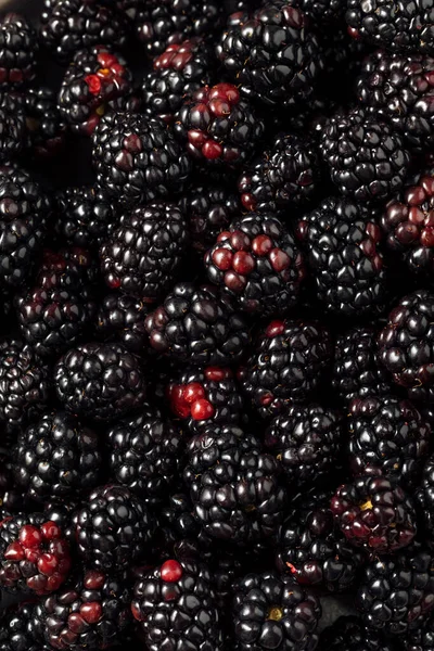 Raw Black Organic Blackberries Bowl — Stock Photo, Image