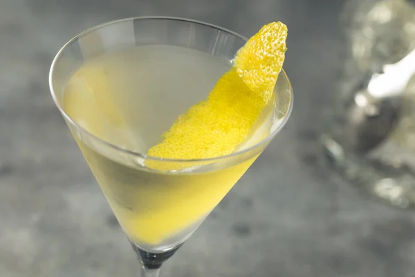 Gin Martini Citron Froid Avec Vermouth Amers — Photo