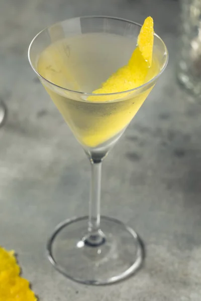 Gin Martini Citron Froid Avec Vermouth Amers — Photo