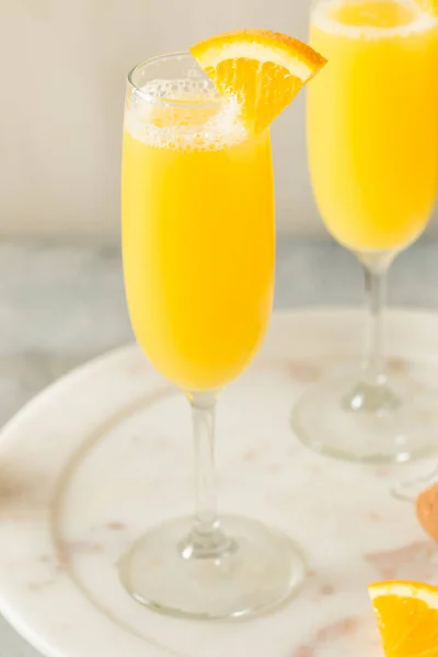 Cold Refreshing Orange Juice Mimosa Champagne — Stockfoto
