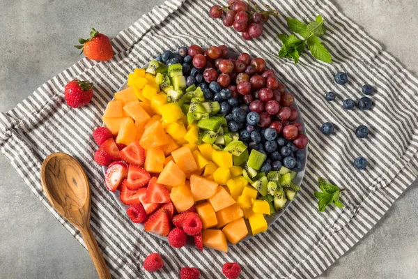 Raw Organic Rainbow Fruit Salad with Berries Melons and Grapes