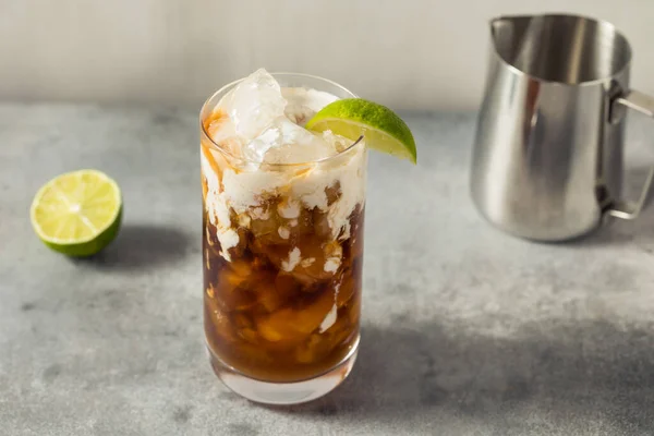 Homemade Cold Dirty Soda with Coconut and Lime