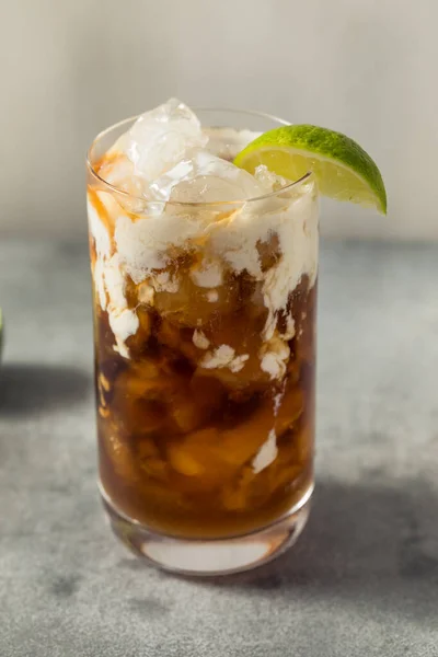 Homemade Cold Dirty Soda with Coconut and Lime