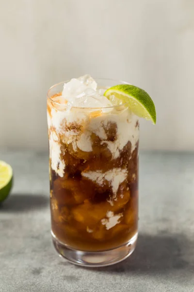 Homemade Cold Dirty Soda with Coconut and Lime