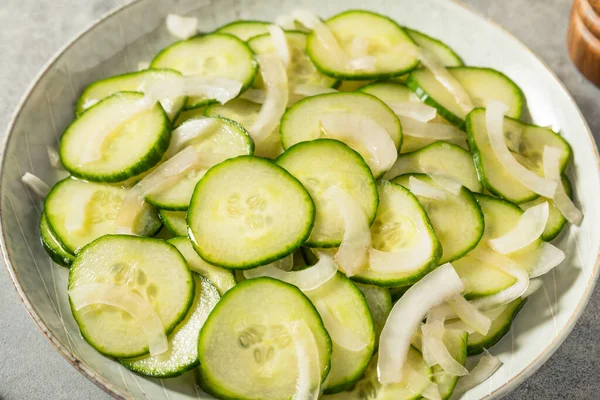 Healthy Homemade Cucumber Salad Oil Onion — стоковое фото