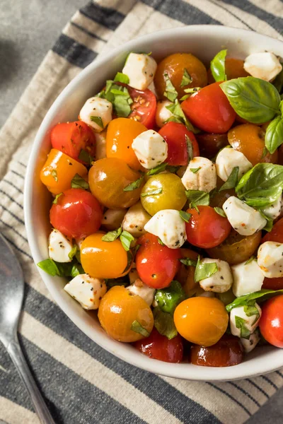 Healthy Homemade Caprese Salad Mozzarella Basil — 图库照片