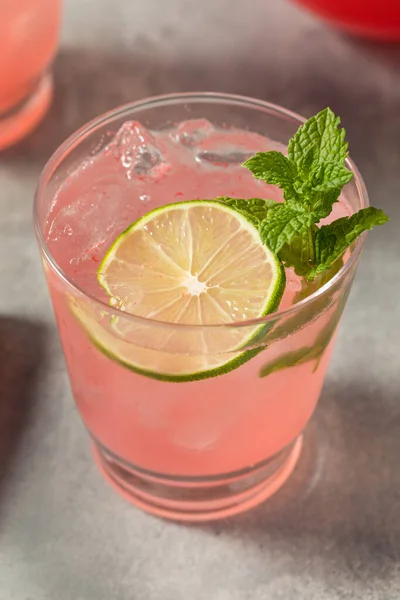 Boozy Refreshing Tequila Watermelon Agua Fresca Cocktail Mint — Photo