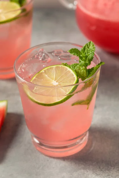 Boozy Refreshing Tequila Watermelon Agua Fresca Cocktail Mint — Stockfoto