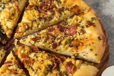 Homemade New Haven Clam White pizza with Oregano and Bacon