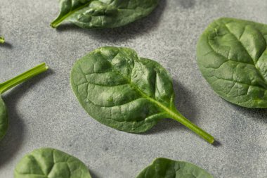 Raw Green Organic Baby Spinach Ready to Cook