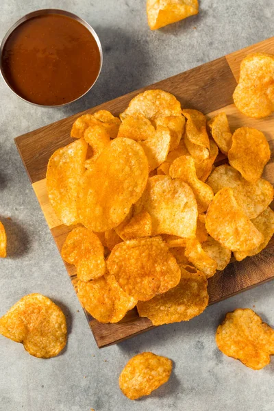 Crunchy Barbecue Bbq Potato Chips Ready Eat — Stock Photo, Image