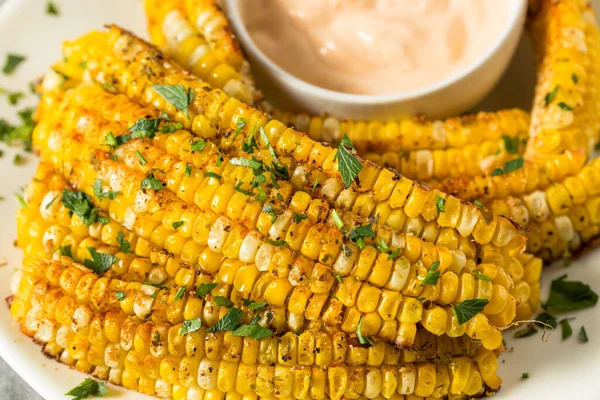 Homemade Spicy Corn Ribs Mayo Dip — Stock Photo, Image