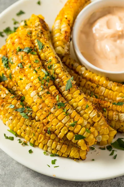 Homemade Spicy Corn Ribs Mayo Dip — Stock Photo, Image
