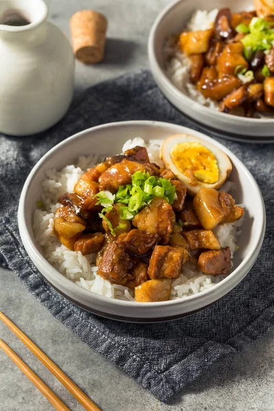 Homemade Taiwanese Rou Fan Braised Pork Rice Egg — Stockfoto