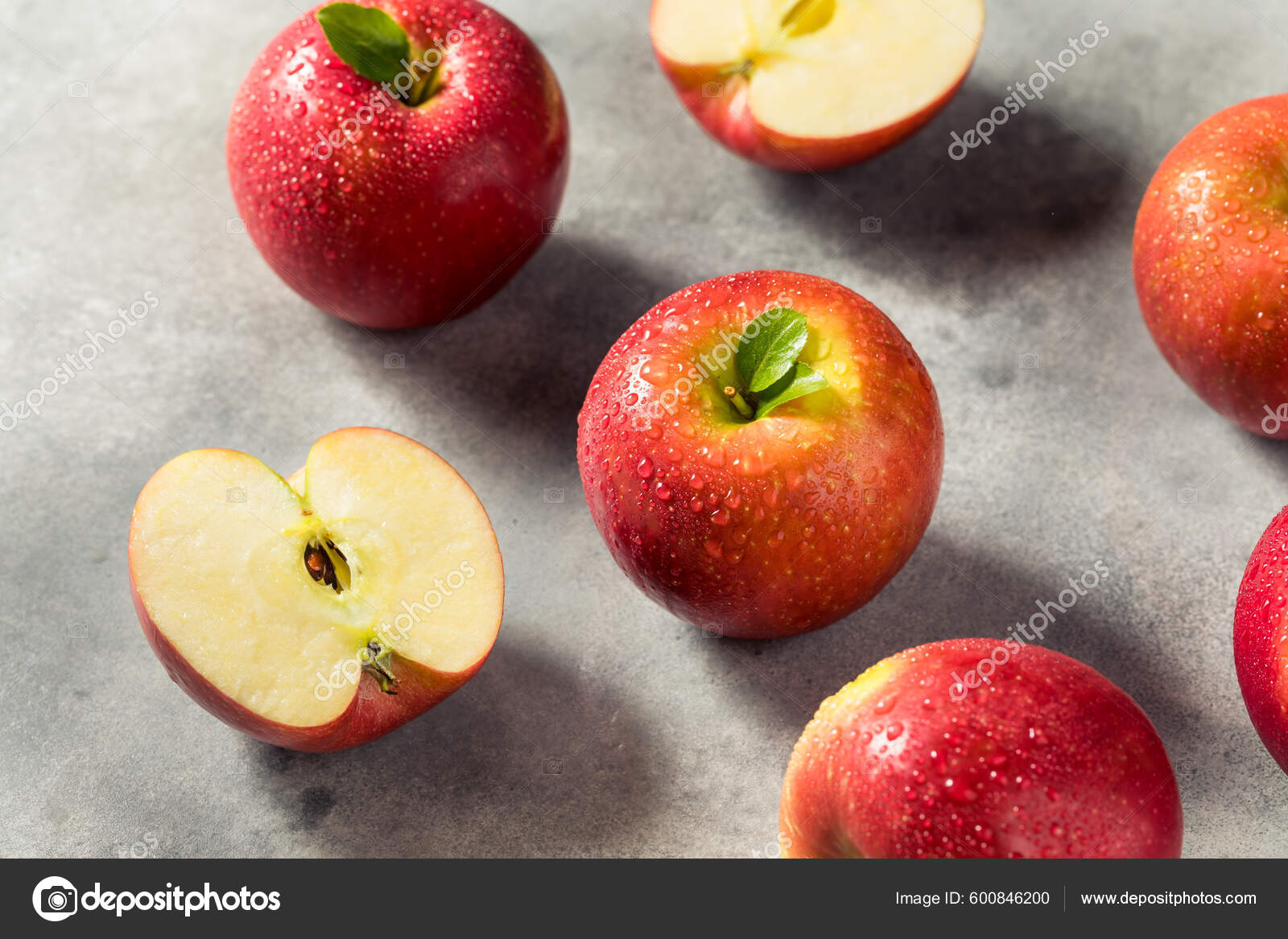 Raw Red Organic Cosmic Crisp Apples Bunch Stock Photo by ©bhofack2